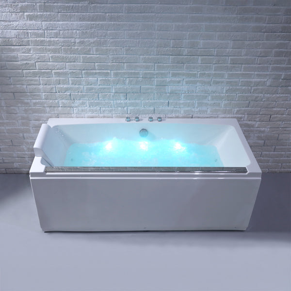 Baignoire balnéo rectangulaire blanche 170 cm Maya Wave / Rectangular whirlpool bathtub white 170 cm Maya Wave / Bañera de hidromasaje rectangular blanca 170 cm Maya Wave / Vasca idromassaggio rettangolare blanco 170 cm Maya Wave / Rechthoekig bubbelbad wit 170 cm Maya Wave