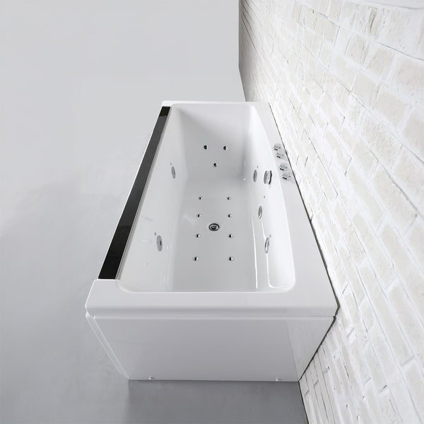 Baignoire balnéo rectangulaire blanche 170 cm Maya Wave / Rectangular whirlpool bathtub white 170 cm Maya Wave / Bañera de hidromasaje rectangular blanca 170 cm Maya Wave / Vasca idromassaggio rettangolare blanco 170 cm Maya Wave / Rechthoekig bubbelbad wit 170 cm Maya Wave