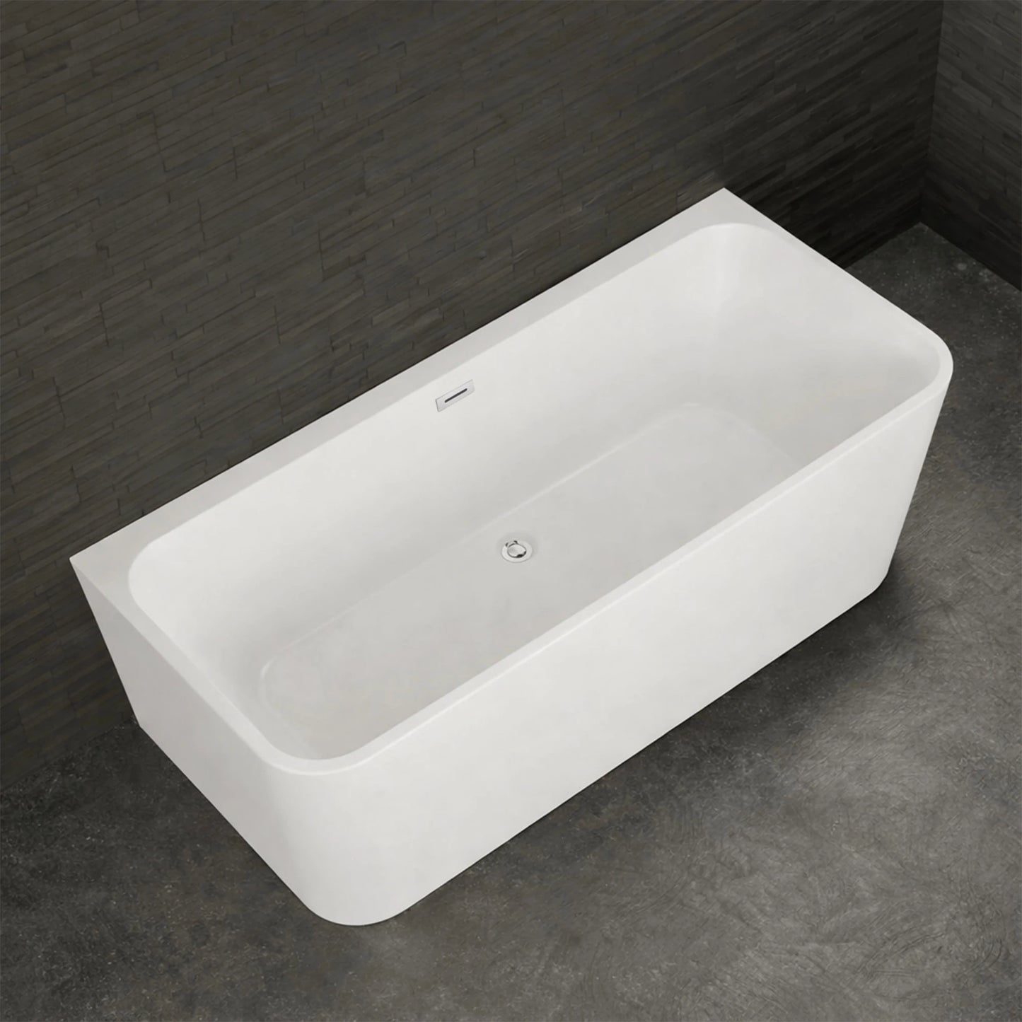 Baignoire semi-îlot murale rectangulaire Mint 160 cm blanche Spalina – vue produit