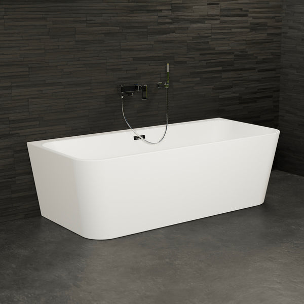 Baignoire semi-îlot murale blanche 170 cm Mint / Back to wall half-freestanding bathtub white 170 cm Mint / Bañera semi-exenta mural blanco 170 cm Mint / Vasca freestanding a parete bianco 170 cm / Half vrijstaand bad wit 170 cm Mint