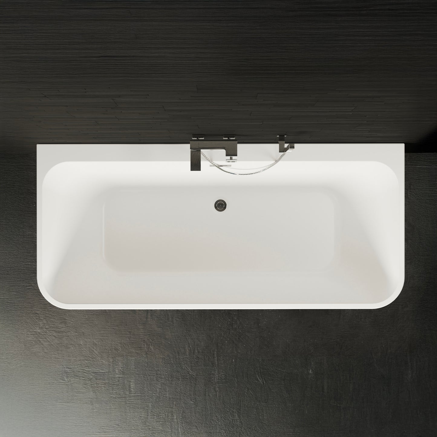 Baignoire semi-îlot murale blanche 180 cm Mint / Back to wall half-freestanding bathtub white 180 cm Mint / Bañera semi-exenta mural blanco 180 cm Mint / Vasca freestanding a parete bianco 180 cm / Half vrijstaand bad wit 180 cm Mint