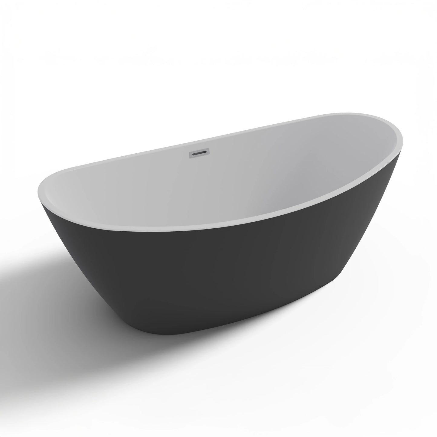 Baignoire îlot ovale Neroon noire Spalina – vue produit