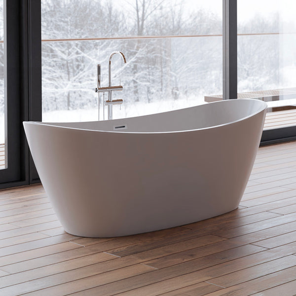 Baignoire îlot ovale blanche 170 cm Neroon 2.0 / Oval freestanding white bathtub 170 cm Neroon 2.0 / Bañera exenta oval blanca 170 cm Neroon 2.0 / Vasca freestanding ovale bianca 170 cm Neroon 2.0 / Ovale vrijstaand bad wit 170 cm Neroon 2.0
