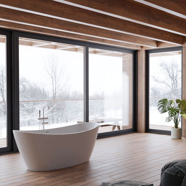 Baignoire îlot ovale blanche 170 cm Neroon 2.0 / Oval freestanding white bathtub 170 cm Neroon 2.0 / Bañera exenta oval blanca 170 cm Neroon 2.0 / Vasca freestanding ovale bianca 170 cm Neroon 2.0 / Ovale vrijstaand bad wit 170 cm Neroon 2.0