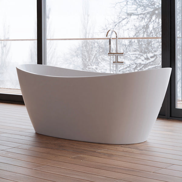 Baignoire îlot ovale blanche 170 cm Neroon 2.0 / Oval freestanding white bathtub 170 cm Neroon 2.0 / Bañera exenta oval blanca 170 cm Neroon 2.0 / Vasca freestanding ovale bianca 170 cm Neroon 2.0 / Ovale vrijstaand bad wit 170 cm Neroon 2.0