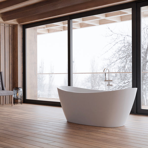 Baignoire îlot ovale blanche 170 cm Neroon 2.0 / Oval freestanding white bathtub 170 cm Neroon 2.0 / Bañera exenta oval blanca 170 cm Neroon 2.0 / Vasca freestanding ovale bianca 170 cm Neroon 2.0 / Ovale vrijstaand bad wit 170 cm Neroon 2.0