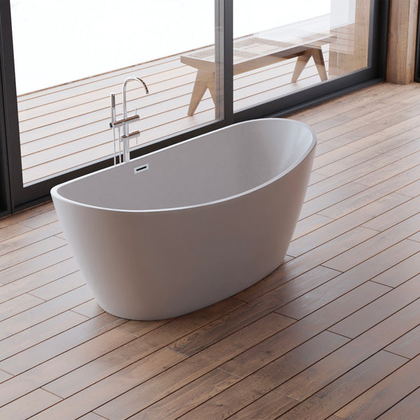 Baignoire îlot ovale blanche 170 cm Neroon 2.0 / Oval freestanding white bathtub 170 cm Neroon 2.0 / Bañera exenta oval blanca 170 cm Neroon 2.0 / Vasca freestanding ovale bianca 170 cm Neroon 2.0 / Ovale vrijstaand bad wit 170 cm Neroon 2.0