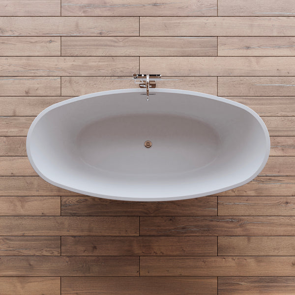 Baignoire îlot ovale blanche 170 cm Neroon 2.0 / Oval freestanding white bathtub 170 cm Neroon 2.0 / Bañera exenta oval blanca 170 cm Neroon 2.0 / Vasca freestanding ovale bianca 170 cm Neroon 2.0 / Ovale vrijstaand bad wit 170 cm Neroon 2.0