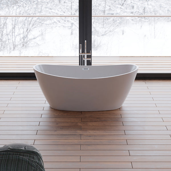 Baignoire îlot ovale blanche 170 cm Neroon 2.0 / Oval freestanding white bathtub 170 cm Neroon 2.0 / Bañera exenta oval blanca 170 cm Neroon 2.0 / Vasca freestanding ovale bianca 170 cm Neroon 2.0 / Ovale vrijstaand bad wit 170 cm Neroon 2.0