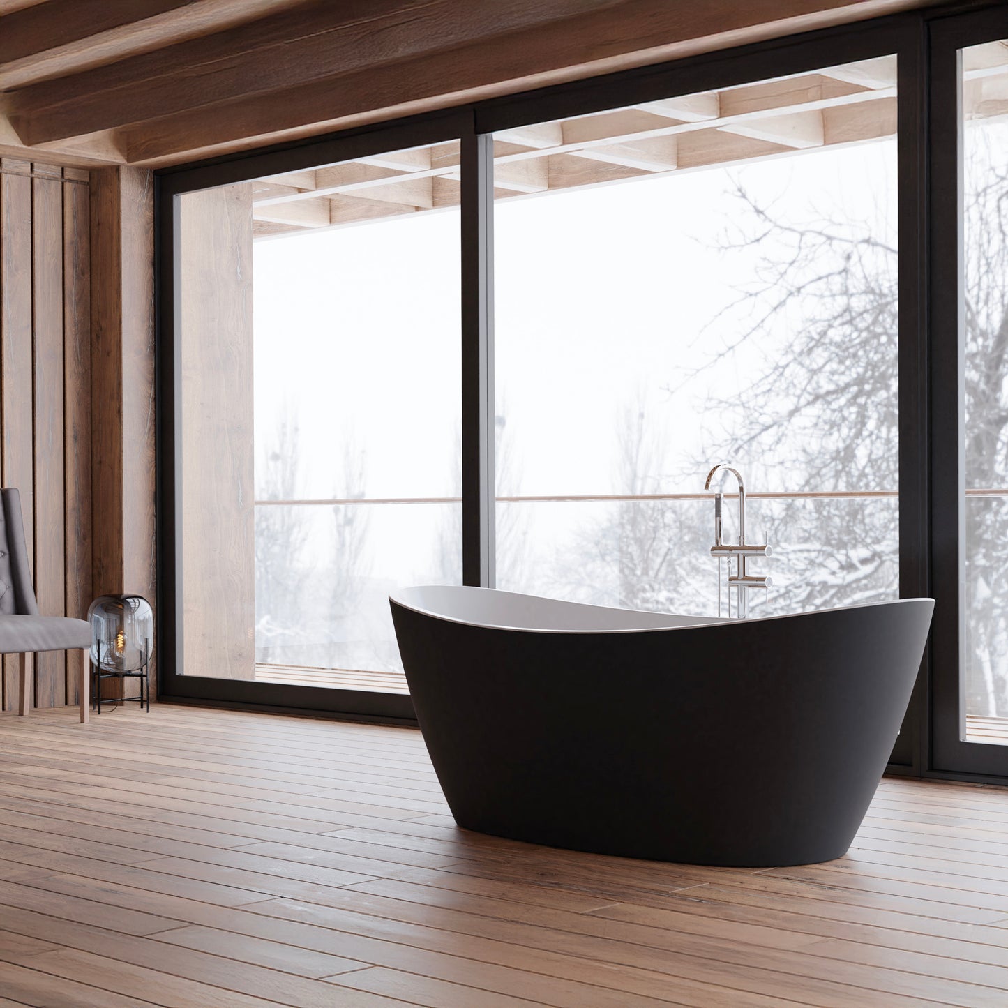 Baignoire îlot ovale noire 170 cm Neroon 2.0 / Oval freestanding bathtub matt black 170 cm Neroon 2.0 / Bañera exenta oval negro mate 170 cm Neroon 2.0 / Vasca freestanding ovale nera opaca 170 cm Neroon 2.0 / Vrijstaand ovaal bad matzwart 170 cm Neroon 2.0