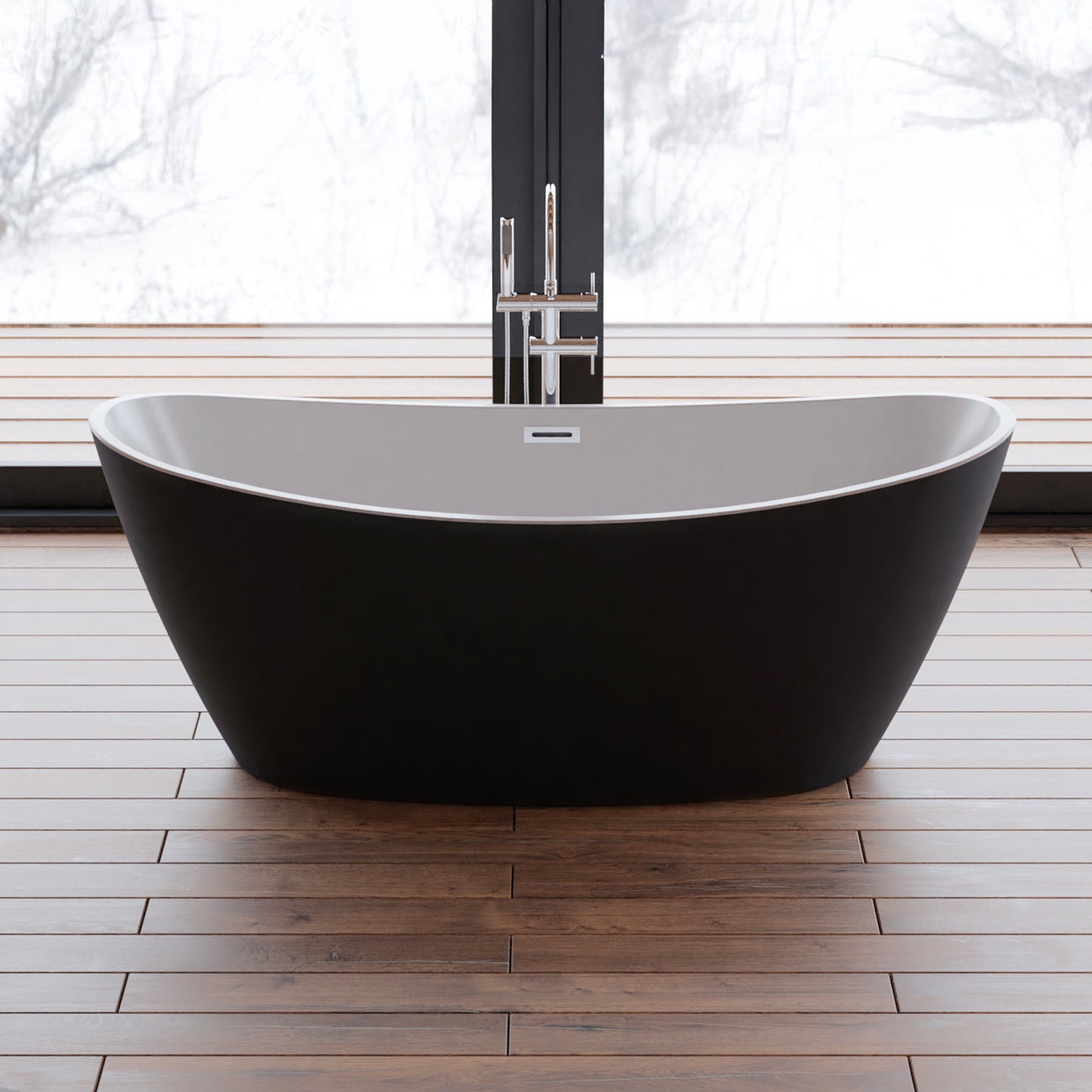 Baignoire îlot ovale noire 170 cm Neroon 2.0 / Oval freestanding bathtub matt black 170 cm Neroon 2.0 / Bañera exenta oval negro mate 170 cm Neroon 2.0 / Vasca freestanding ovale nera opaca 170 cm Neroon 2.0 / Vrijstaand ovaal bad matzwart 170 cm Neroon 2.0