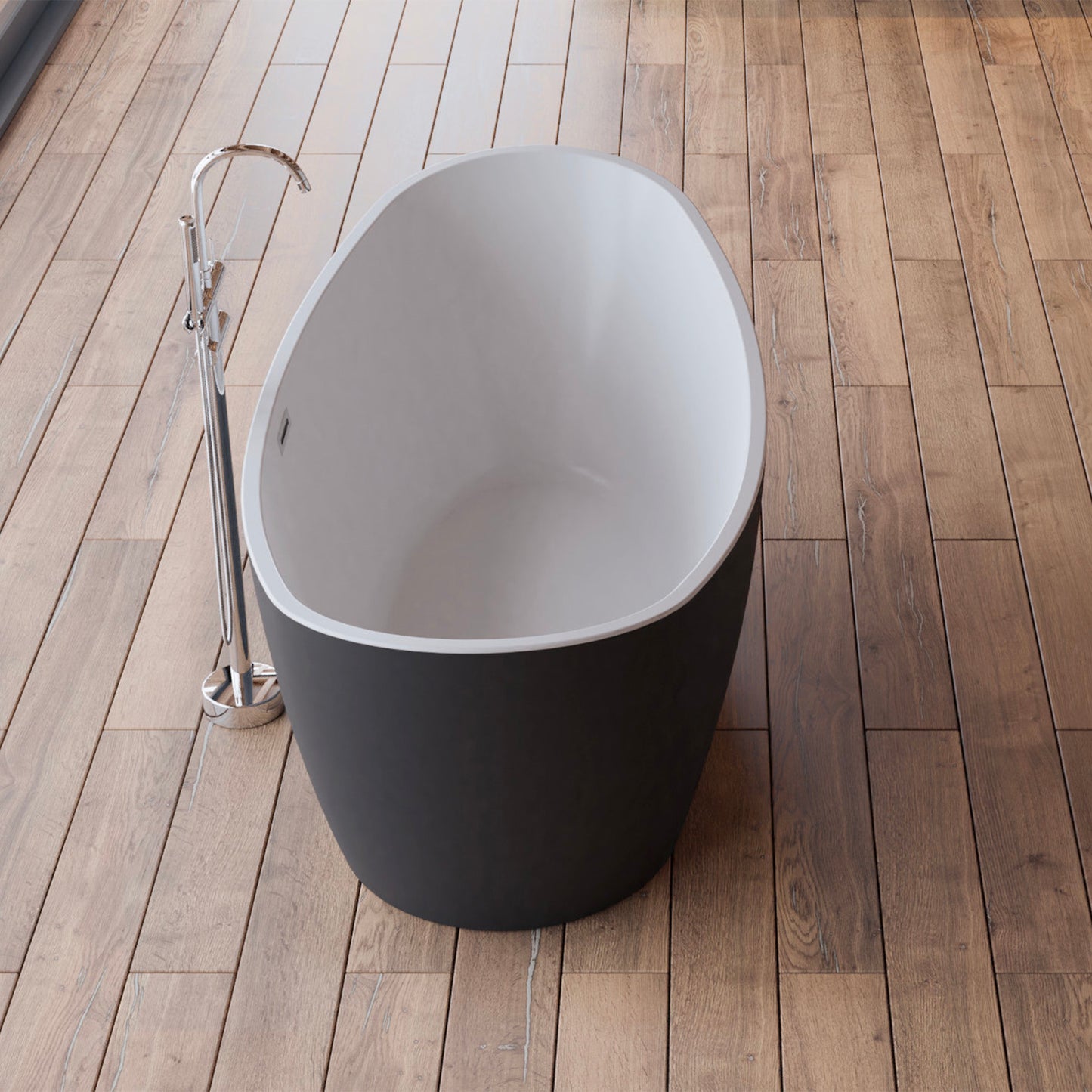 Baignoire îlot ovale noire 170 cm Neroon 2.0 / Oval freestanding bathtub matt black 170 cm Neroon 2.0 / Bañera exenta oval negro mate 170 cm Neroon 2.0 / Vasca freestanding ovale nera opaca 170 cm Neroon 2.0 / Vrijstaand ovaal bad matzwart 170 cm Neroon 2.0