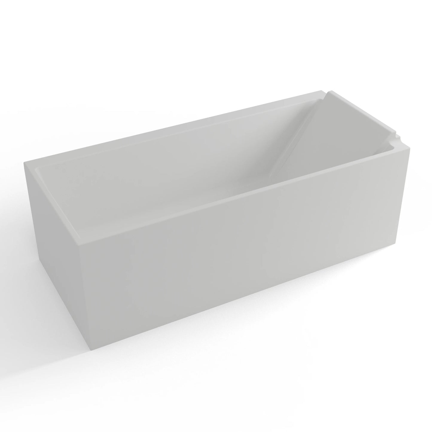 Baignoire semi-îlot murale d’angle Quantum 170 cm blanche Spalina version droite – vue produit