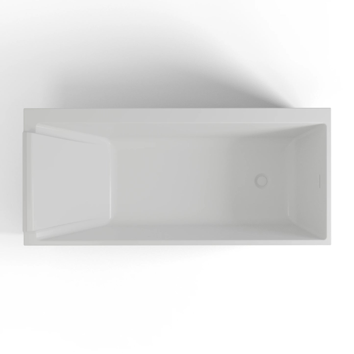 Baignoire semi-îlot murale d’angle Quantum 170 cm blanche Spalina version gauche – vue produit
