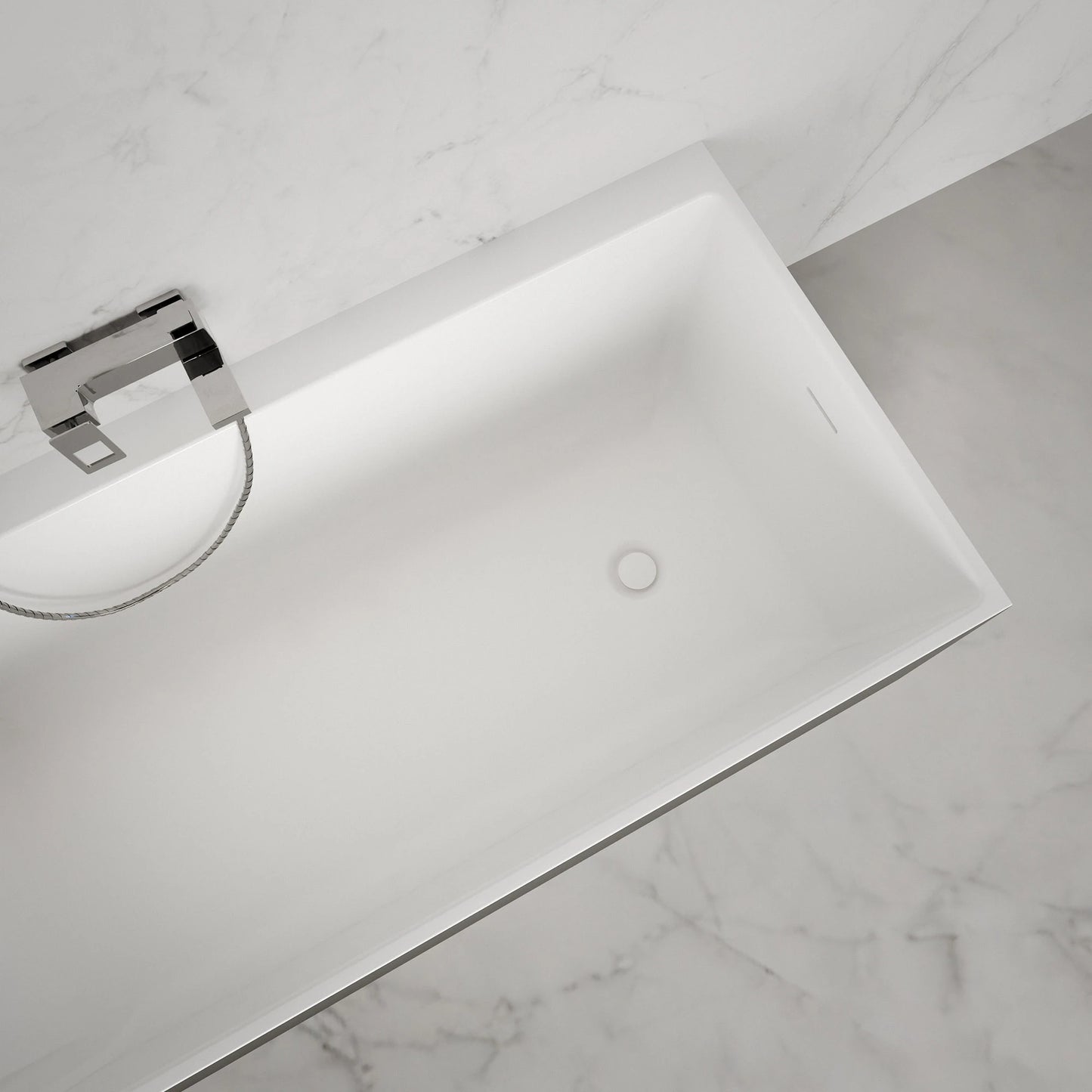Baignoire semi-îlot murale d’angle Quantum 170 cm noire Spalina version gauche – vue produit