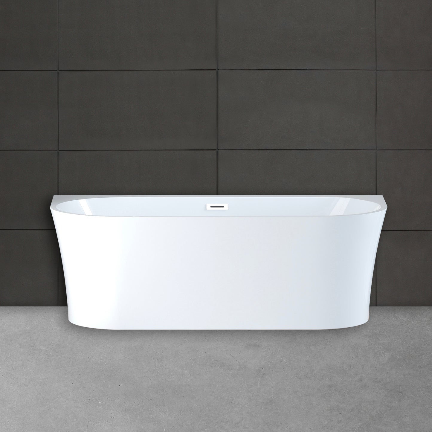 Baignoire semi-îlot murale blanche 170 cm Ruby / Back to wall half-freestanding bathtub white 170 cm Ruby / Bañera semi-exenta mural blanco 170 cm Ruby / Vasca freestanding a parete bianco 170 cm Ruby / Half vrijstaand bad wit 170 cm Ruby