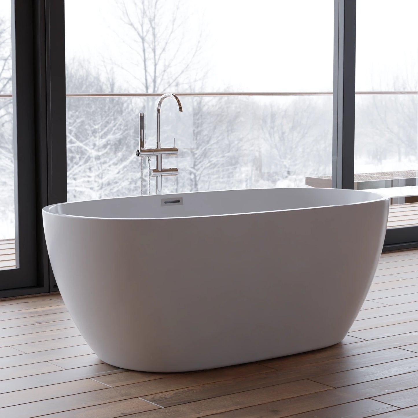Baignoire îlot ovale Samba 150 cm blanche Spalina – vue produit