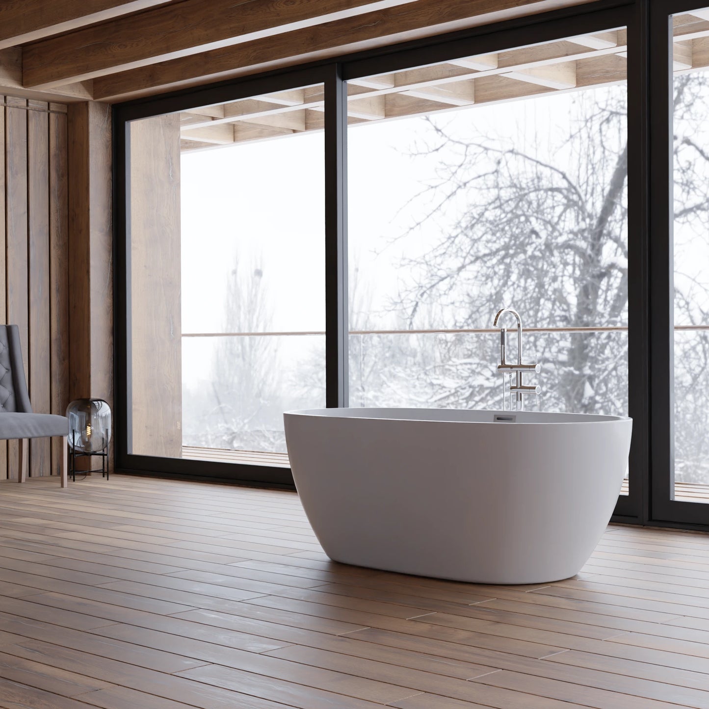 Baignoire îlot ovale Samba 150 cm blanche Spalina – vue produit