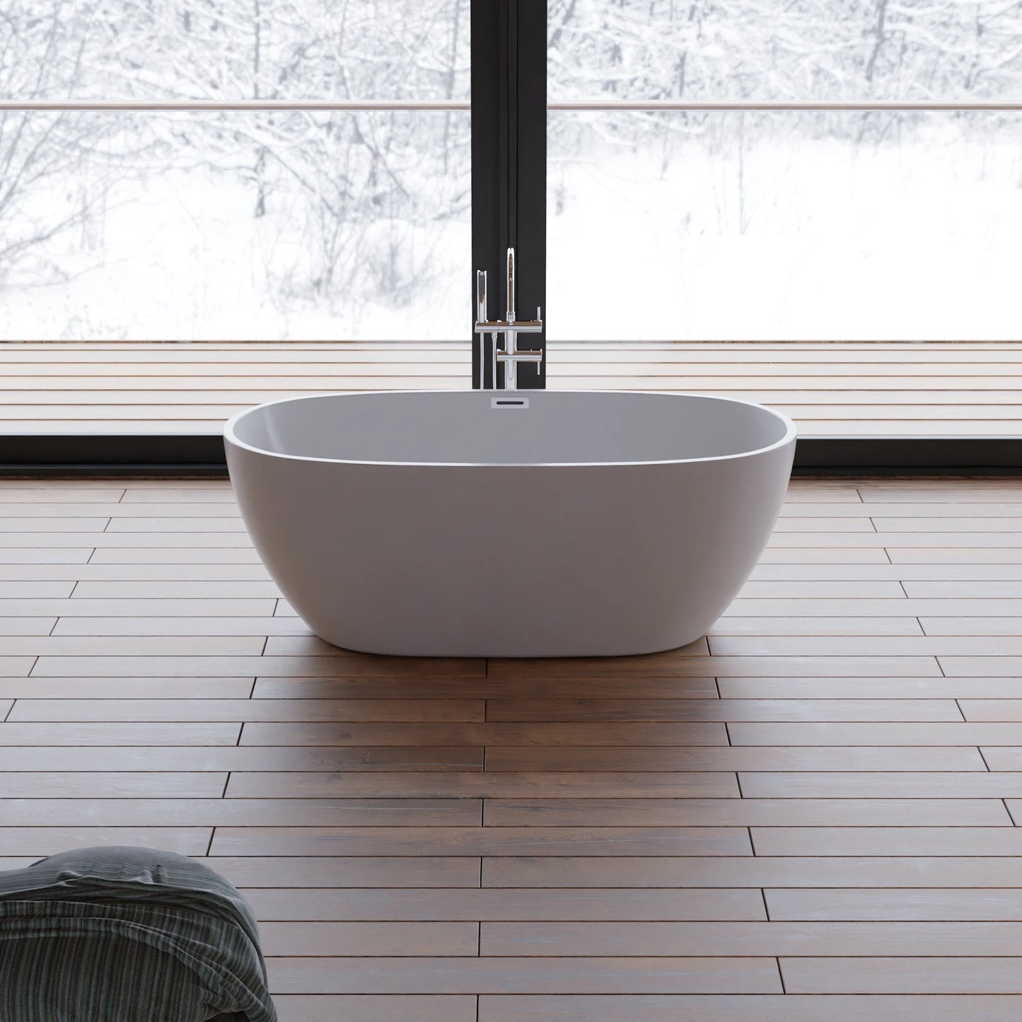 Baignoire îlot ovale Samba 160 cm blanche Spalina – vue produit