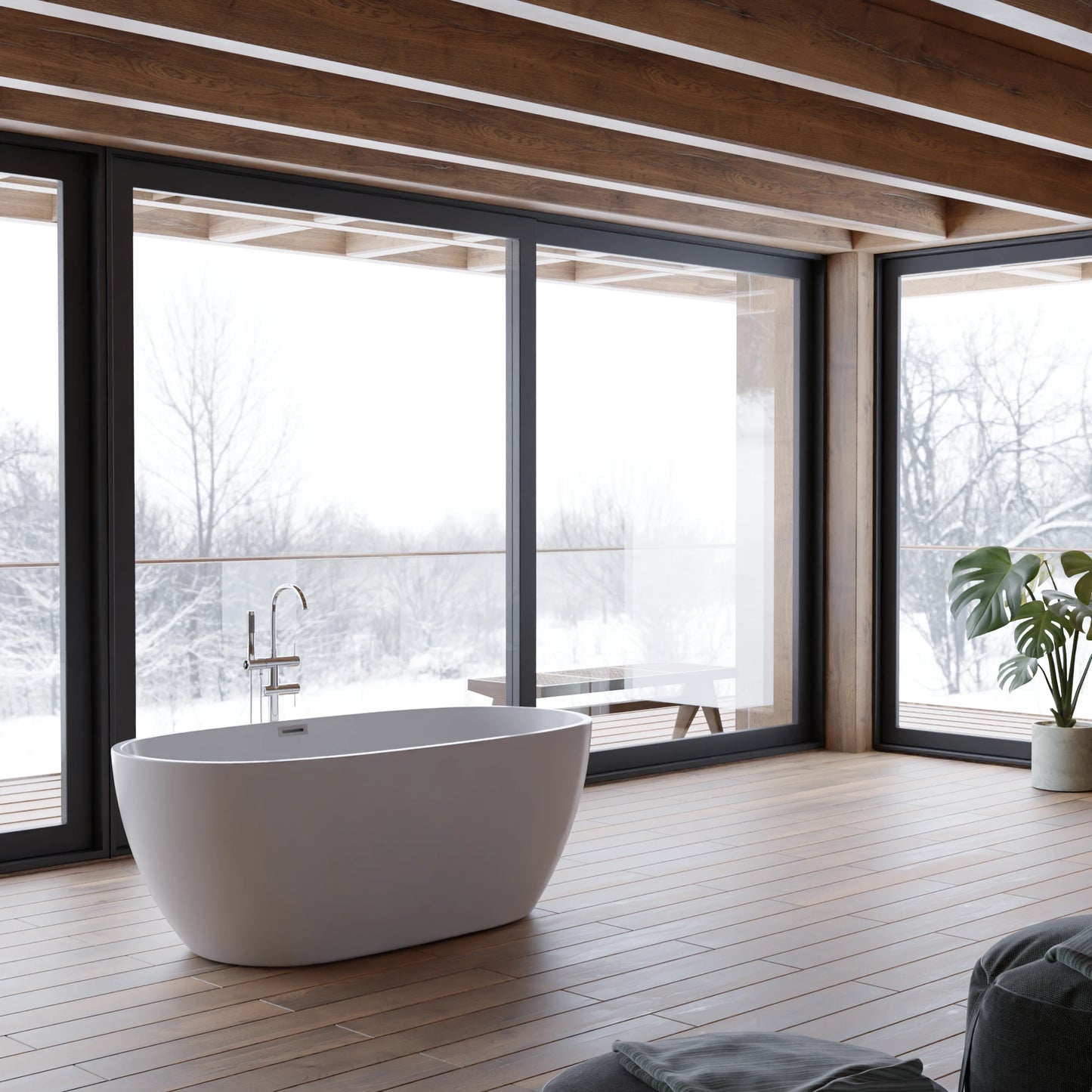 Baignoire îlot ovale Samba 160 cm blanche Spalina – vue produit