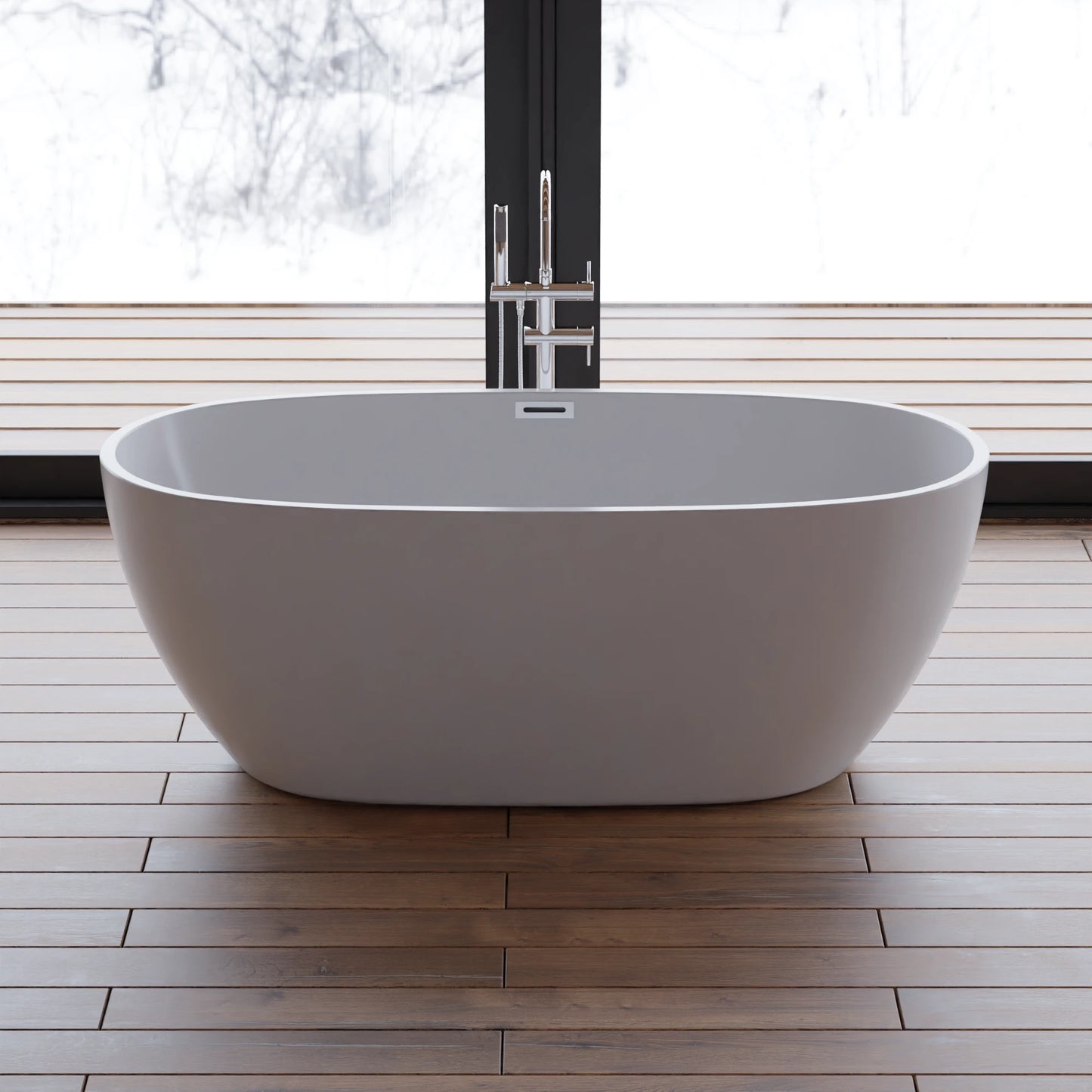 Baignoire îlot ovale Samba 160 cm blanche Spalina – vue produit