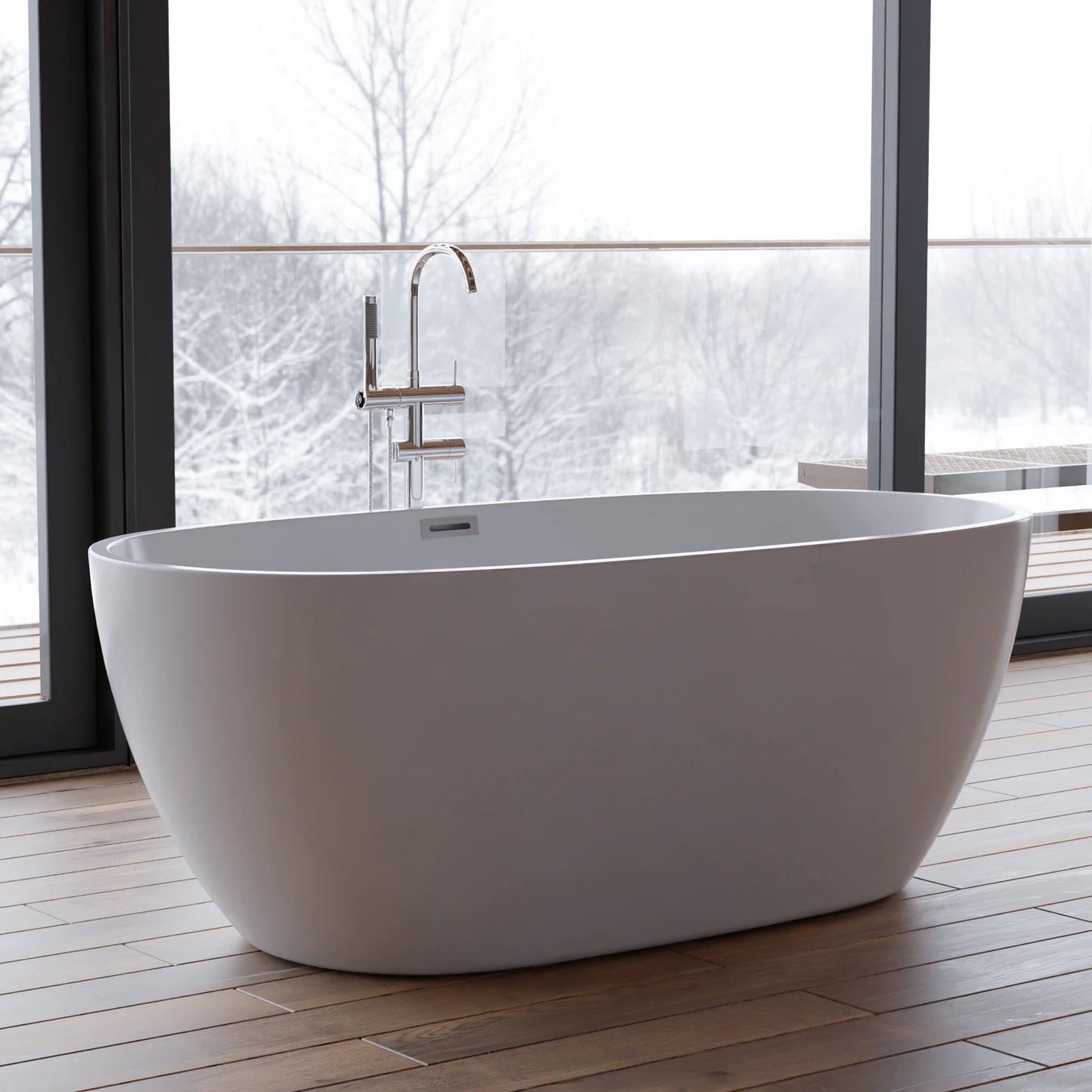 Baignoire îlot ovale Samba 160 cm blanche Spalina – vue produit