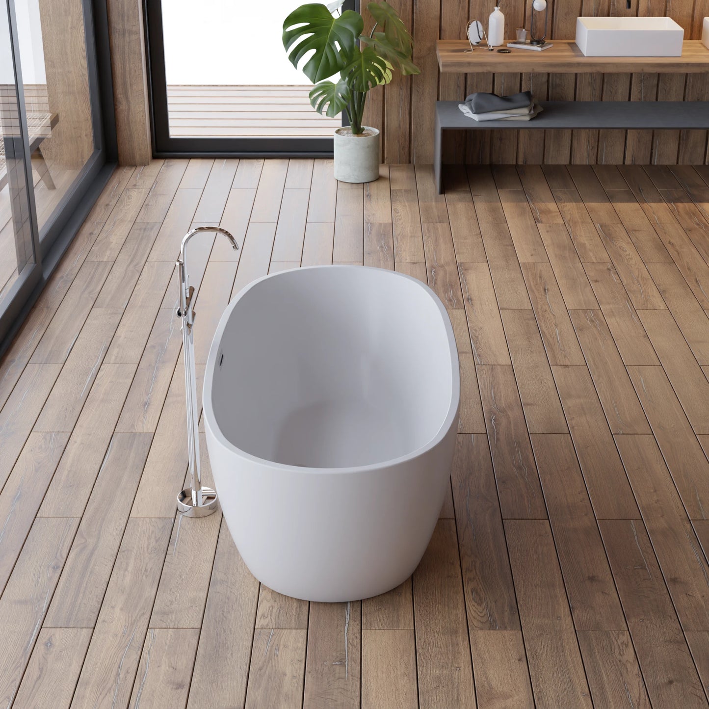 Baignoire îlot ovale Samba 160 cm blanche Spalina – vue produit