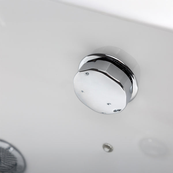 Baignoire balnéo d’angle avec hublot blanche 135 cm Samsara Wave / Corner whirlpool bath with porthole white 135 cm Samsara Wave / Bañera de hidromasaje esquinera con ojo de buey blanco 135 cm Samsara Wave / Vasca idromassaggio angolare con oblò bianco 135 cm Samsara Wave / Hoekwhirlpool met witte patrijspoort 135 cm Samsara Wave