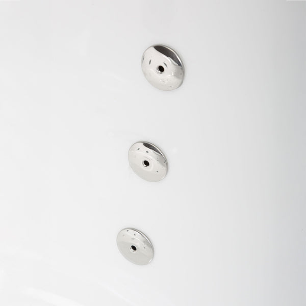 Baignoire balnéo d’angle avec hublot blanche 135 cm Samsara Wave / Corner whirlpool bath with porthole white 135 cm Samsara Wave / Bañera de hidromasaje esquinera con ojo de buey blanco 135 cm Samsara Wave / Vasca idromassaggio angolare con oblò bianco 135 cm Samsara Wave / Hoekwhirlpool met witte patrijspoort 135 cm Samsara Wave