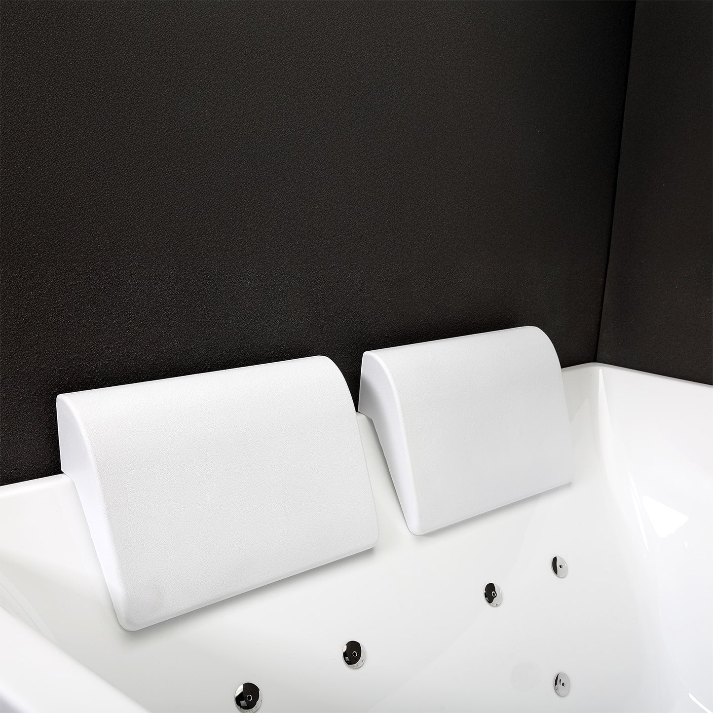 Baignoire balnéo semi-îlot murale d’angle asymétrique Sangha Spalina version gauche – vue produit