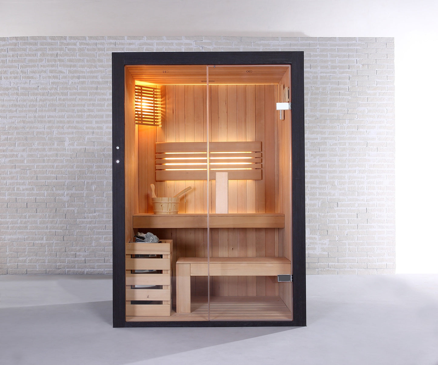 Sauna traditionnel de luxe 2 personnes 140 cm The Cube / Traditional luxury sauna 2 persons 140 cm The Cube / Sauna tradicional de lujo para 2 personas 140 cm The Cube / Sauna tradizionale di lusso per 2 persone 140 cm The Cube / Traditionele luxe sauna voor 2 personen 140 cm The Cube