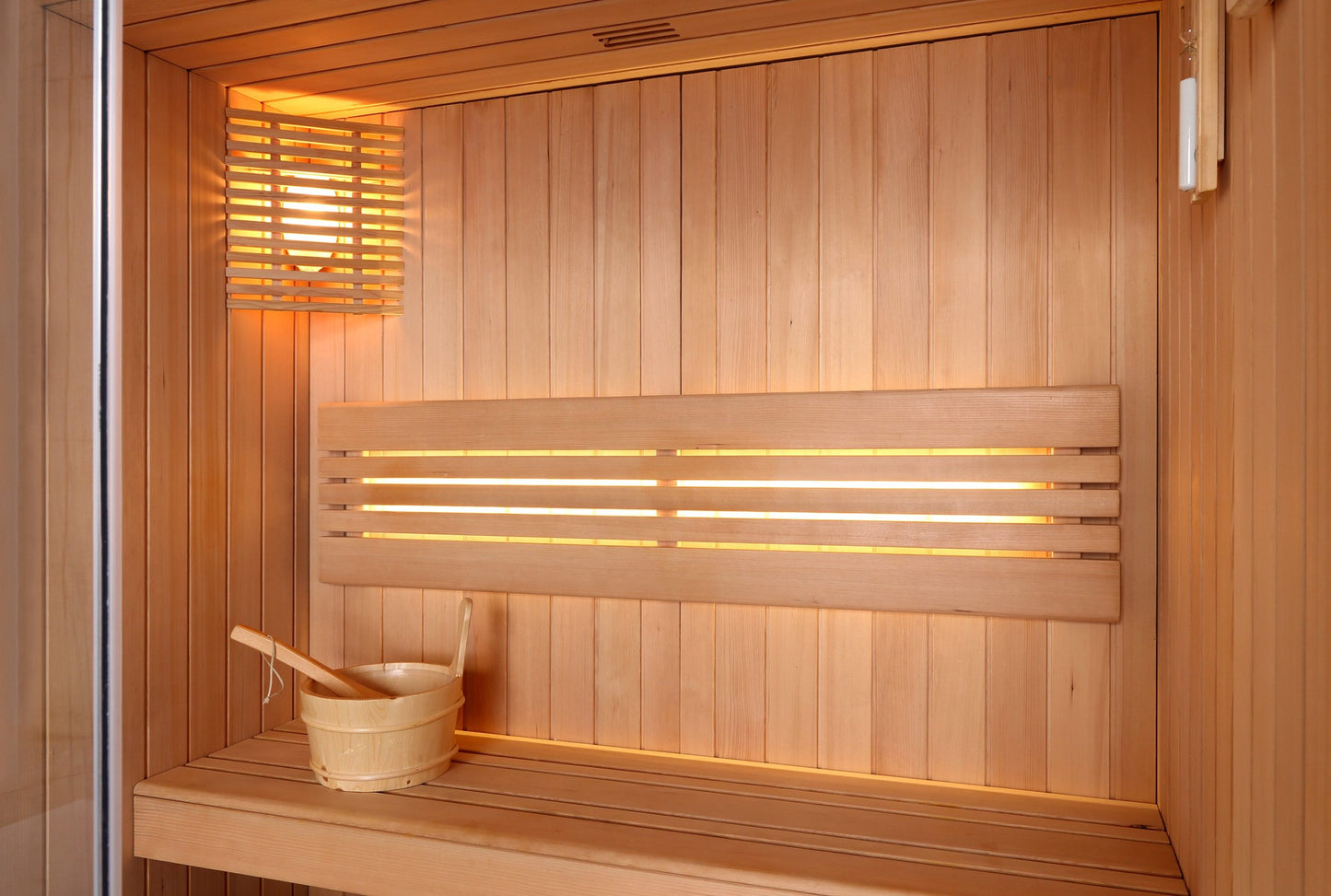 Sauna traditionnel de luxe 3 personnes 160 cm The Cube / Traditional luxury sauna 3 persons 160 cm The Cube / Sauna tradicional de lujo para 3 personas 160 cm The Cube / Sauna tradizionale di lusso per 3 persone 160 cm The Cube / Traditionele luxe sauna voor 3 personen 160 cm The Cube