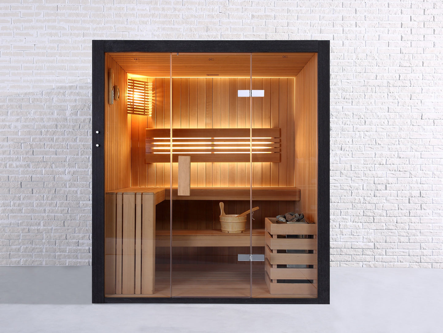 Sauna traditionnel de luxe 4 personnes 180 cm The Cube / Traditional luxury sauna 4 persons 180 cm The Cube / Sauna tradicional de lujo para 4 personas 180 cm The Cube / Sauna tradizionale di lusso per 4 persone 180 cm The Cube / Traditionele luxe sauna voor 4 personen 180 cm The Cube