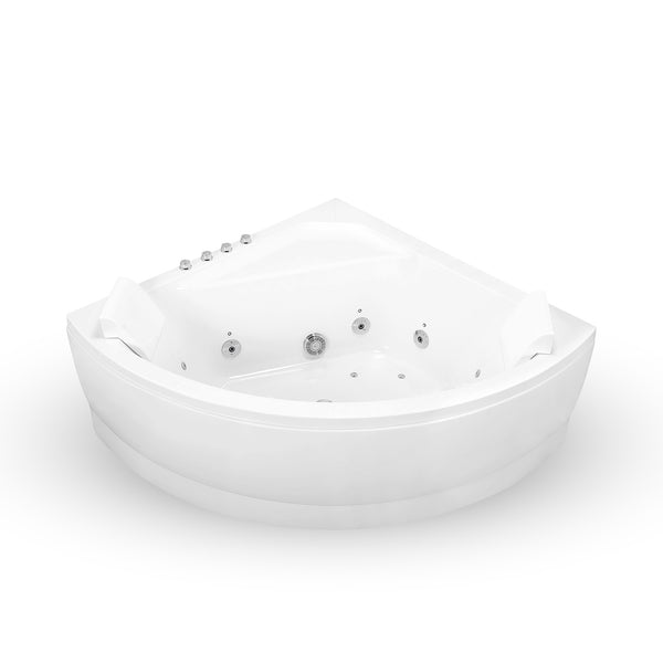 Baignoire balnéo d’angle blanche 140 cm Selonia Wave / Classic whirlpool corner bathtub white 140 cm Selonia Wave / Bañera de hidromasaje esquinera clásica blanco 140 cm Selonia Wave / Vasca idromassaggio angolare bianco 140 cm Selonia Wave / Klassiek hoekbubbelbad wit 140 cm Selonia Wave
