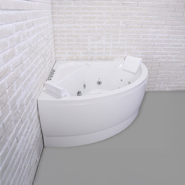 Baignoire balnéo d’angle blanche 140 cm Selonia Wave / Classic whirlpool corner bathtub white 140 cm Selonia Wave / Bañera de hidromasaje esquinera clásica blanco 140 cm Selonia Wave / Vasca idromassaggio angolare bianco 140 cm Selonia Wave / Klassiek hoekbubbelbad wit 140 cm Selonia Wave