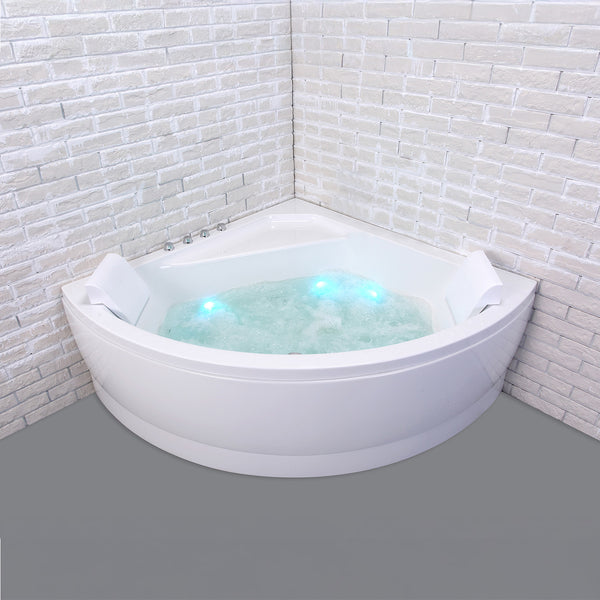 Baignoire balnéo d’angle blanche 140 cm Selonia Wave / Classic whirlpool corner bathtub white 140 cm Selonia Wave / Bañera de hidromasaje esquinera clásica blanco 140 cm Selonia Wave / Vasca idromassaggio angolare bianco 140 cm Selonia Wave / Klassiek hoekbubbelbad wit 140 cm Selonia Wave