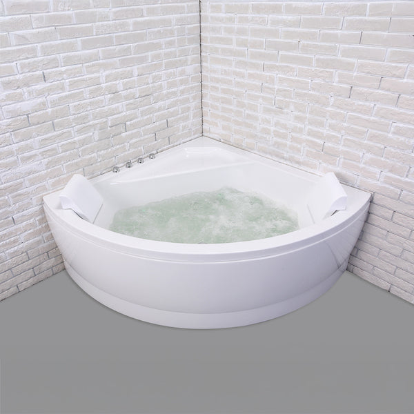Baignoire balnéo d’angle blanche 140 cm Selonia Wave / Classic whirlpool corner bathtub white 140 cm Selonia Wave / Bañera de hidromasaje esquinera clásica blanco 140 cm Selonia Wave / Vasca idromassaggio angolare bianco 140 cm Selonia Wave / Klassiek hoekbubbelbad wit 140 cm Selonia Wave