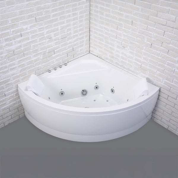 Baignoire balnéo d’angle blanche 140 cm Selonia Wave / Classic whirlpool corner bathtub white 140 cm Selonia Wave / Bañera de hidromasaje esquinera clásica blanco 140 cm Selonia Wave / Vasca idromassaggio angolare bianco 140 cm Selonia Wave / Klassiek hoekbubbelbad wit 140 cm Selonia Wave
