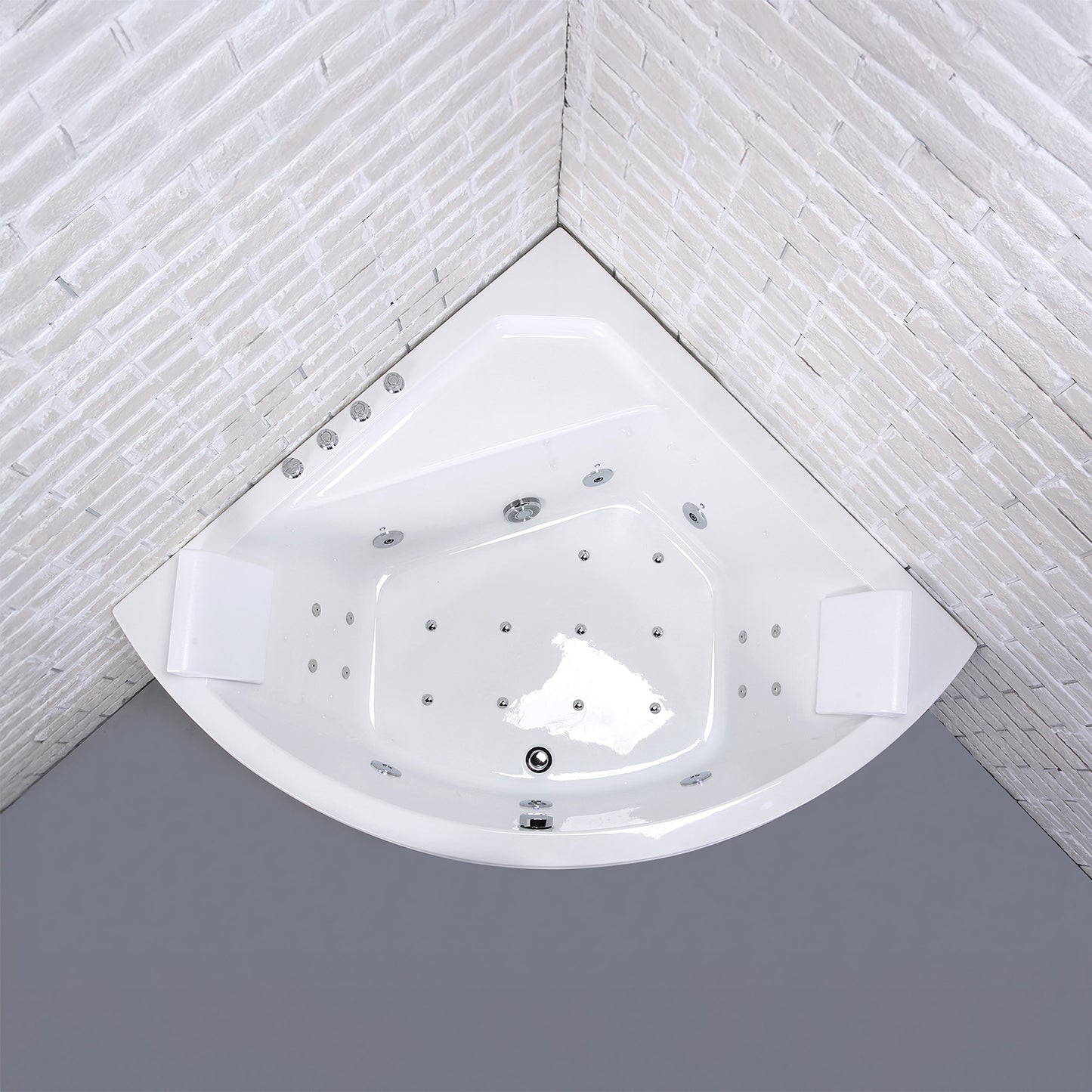Baignoire balnéo d’angle blanche 140 cm Selonia Wave / Classic whirlpool corner bathtub white 140 cm Selonia Wave / Bañera de hidromasaje esquinera clásica blanco 140 cm Selonia Wave / Vasca idromassaggio angolare bianco 140 cm Selonia Wave / Klassiek hoekbubbelbad wit 140 cm Selonia Wave