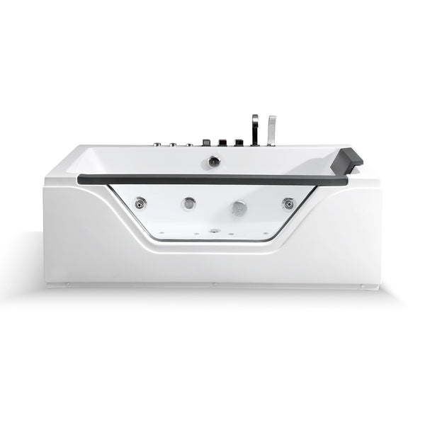 Baignoire balnéo classique avec hublot blanche et noire 170 cm Tahiti Jets / Glass-sided whirlpool bathtub white and black 170 cm Tahiti Jets / Bañera de hidromasaje con ojo de buey blanco y negro 170 cm Tahiti Jets / Vasca idromassaggio con oblò bianco e nero 170 cm Tahiti Jets / Bubbelbad met patrijspoort zwart en wit 170 cm Tahiti Jets