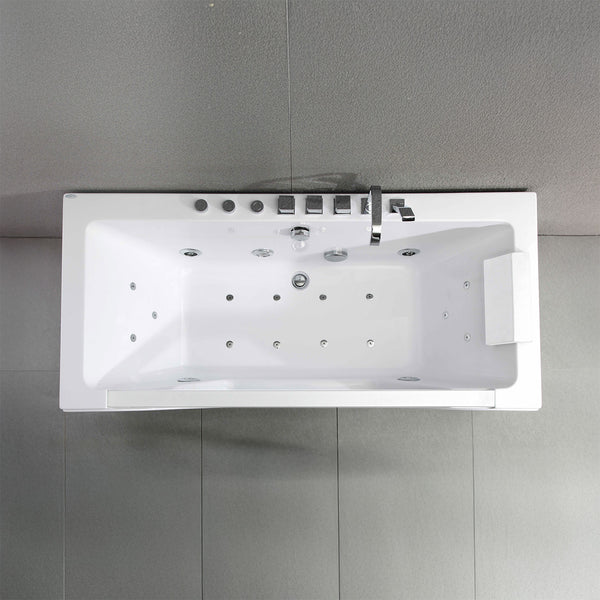 Baignoire balnéo classique avec hublot blanche 170 cm Tahiti white Jets / Glass-sided whirlpool bathtub white 170 cm Tahiti white Jets / Bañera de hidromasaje con ojo de buey blanco 170 cm Tahiti white Jets / Vasca idromassaggio con oblò bianco 170 cm Tahiti white Jets / Bubbelbad met patrijspoort wit 170 cm Tahiti white Jets