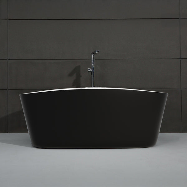 Baignoire balnéo îlot noire 170 cm Tao black Bulle / Freestanding whirlpool bathub black 170 cm Tao black Bulle / Bañera de hidromasaje exenta negro 170 cm Tao black Bulle / Vasca freestanding idromassaggio nera 170 cm Tao black Bulle / Vrijstaand bubbelbad zwart 170 cm Tao black Bulle