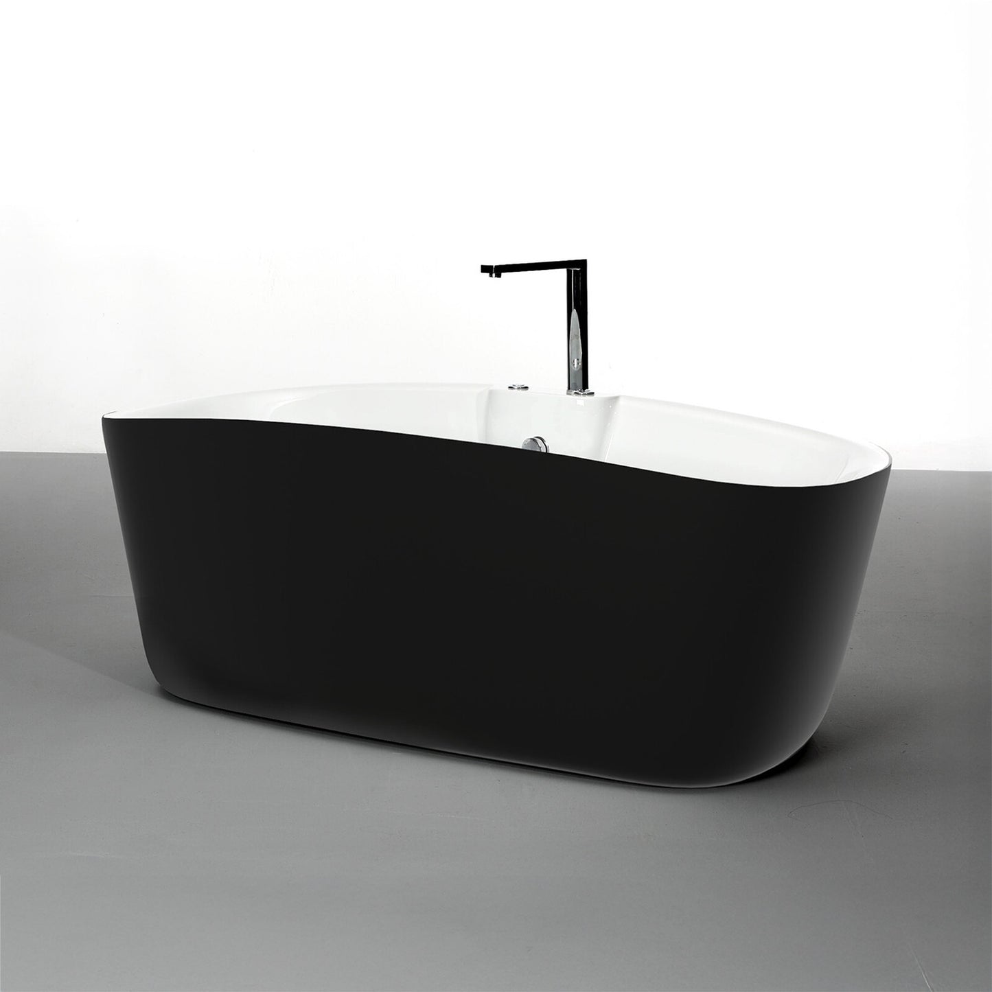 Baignoire balnéo îlot noire 170 cm Tao black Bulle / Freestanding whirlpool bathub black 170 cm Tao black Bulle / Bañera de hidromasaje exenta negro 170 cm Tao black Bulle / Vasca freestanding idromassaggio nera 170 cm Tao black Bulle / Vrijstaand bubbelbad zwart 170 cm Tao black Bulle