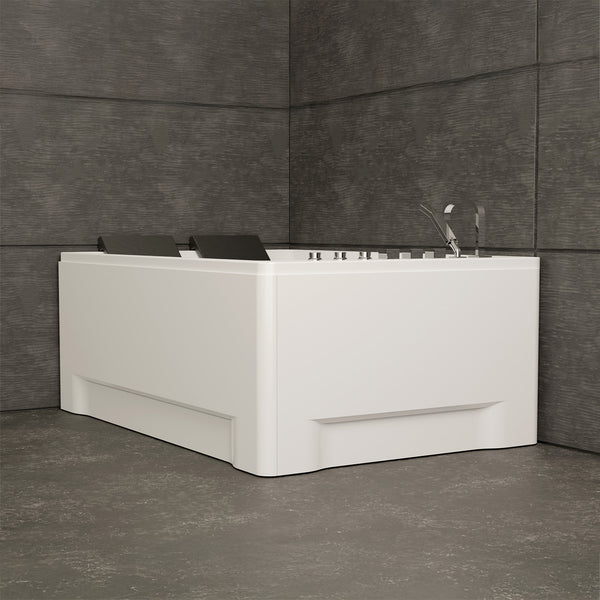 Baignoire balnéo d’angle deux personnes blanche et noire 180 cm Tonsay duo Jets / Two-person corner whirlpool bathtub white and black 180 cm Tonsay duo Jets / Bañera de hidromasaje de esquina para dos personas blanco y negro 180 cm Tonsay duo Jets / Vasca idromassaggio angolare per due persone bianca e nera 180 cm Tonsay duo Jets / Tweepersoons hoekwhirlpool wit en zwart 180 cm Tonsay duo Jets