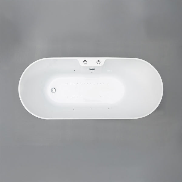 Baignoire à bulles îlot blanche 175 cm Ukio white Bulle / Freestanding whirlpool bathtub white 175 cm Ukio white Bulle / Bañera hidromasaje en isla blanco 175 cm Ukio white Bulle / Vasca idromassaggio bianco 175 cm Ukio white Bulle / Vrijstaand bubbelbad wit 175 cm Ukio white Bulle