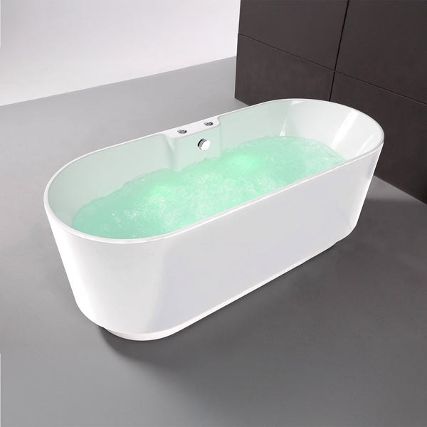 Baignoire à bulles îlot blanche 175 cm Ukio white Bulle / Freestanding whirlpool bathtub white 175 cm Ukio white Bulle / Bañera hidromasaje en isla blanco 175 cm Ukio white Bulle / Vasca idromassaggio bianco 175 cm Ukio white Bulle / Vrijstaand bubbelbad wit 175 cm Ukio white Bulle