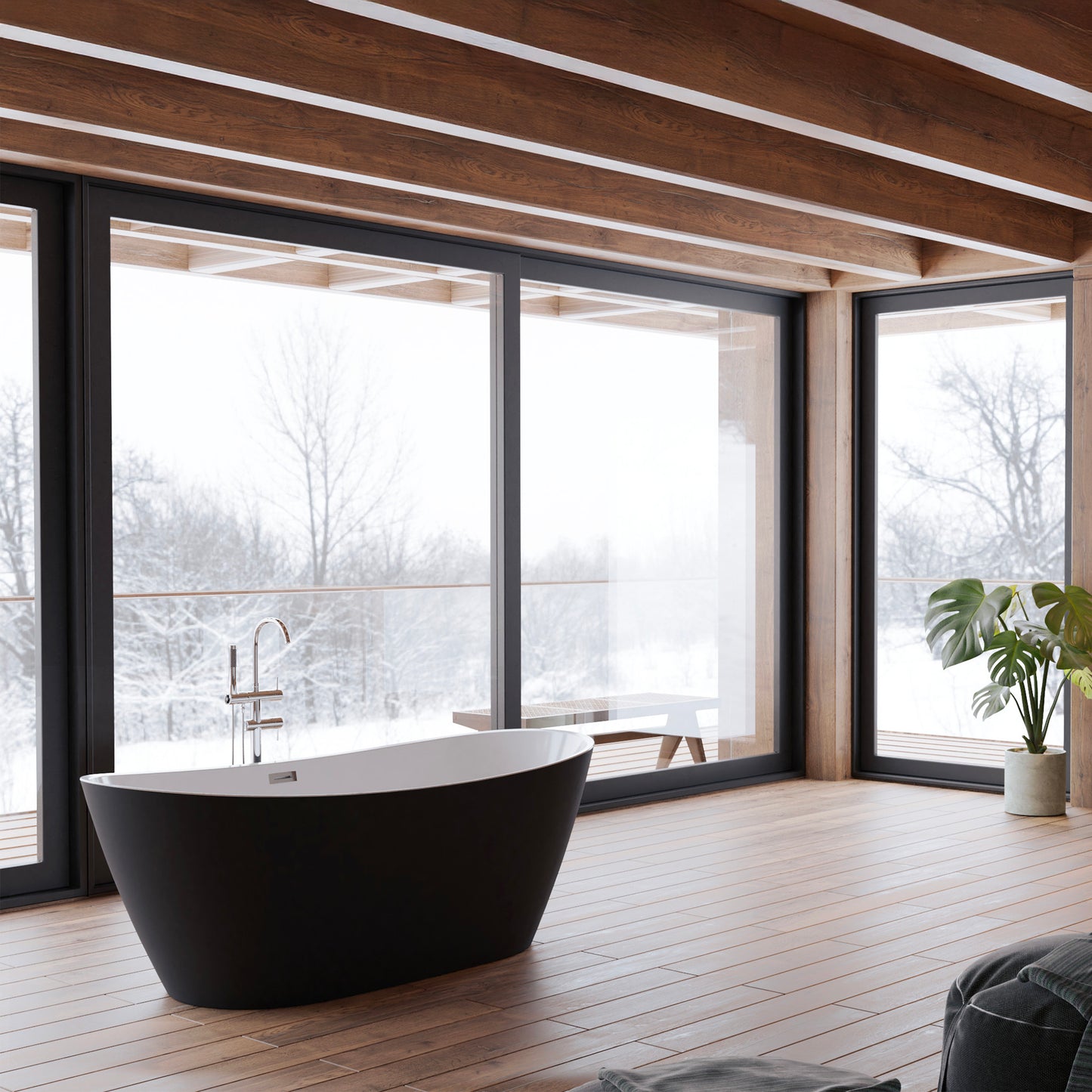 Baignoire îlot ovale noir 170 cm Venecia / Oval freestanding black bathtub 170 cm Venecia / Bañera exenta oval negro 170 cm Venecia / Vasca freestanding ovale nera 170 cm Venecia / Ovale vrijstaand bad zwart 170 cm Venecia