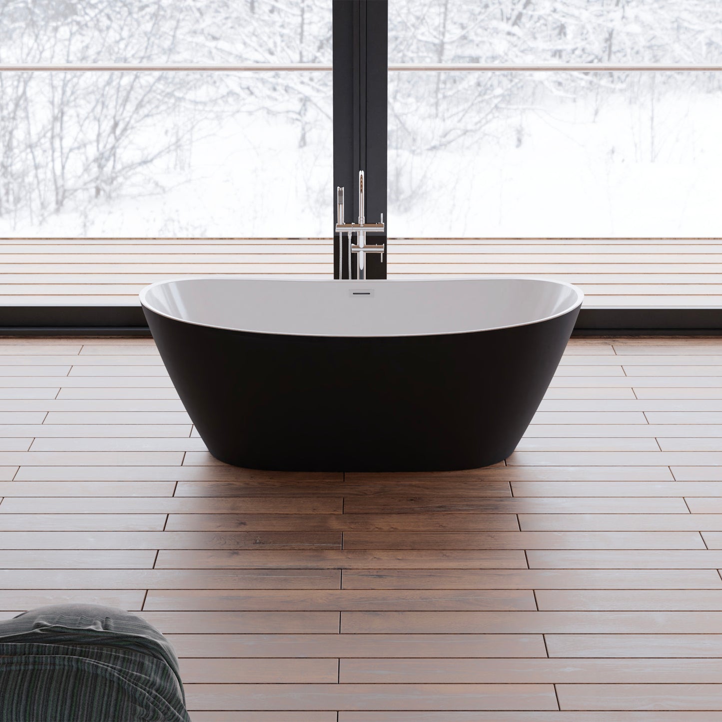 Baignoire îlot ovale noir 170 cm Venecia / Oval freestanding black bathtub 170 cm Venecia / Bañera exenta oval negro 170 cm Venecia / Vasca freestanding ovale nera 170 cm Venecia / Ovale vrijstaand bad zwart 170 cm Venecia