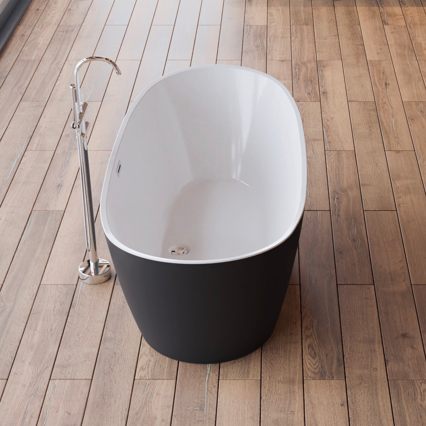 Baignoire îlot ovale noir 170 cm Venecia / Oval freestanding black bathtub 170 cm Venecia / Bañera exenta oval negro 170 cm Venecia / Vasca freestanding ovale nera 170 cm Venecia / Ovale vrijstaand bad zwart 170 cm Venecia