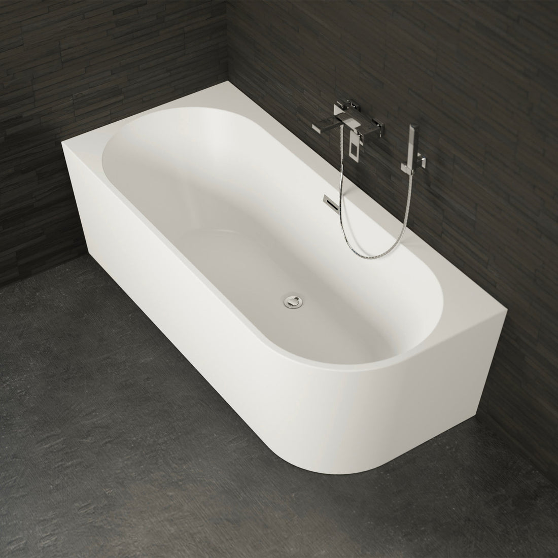 Baignoire semi-îlot Capri 170 gauche blanche Spalina